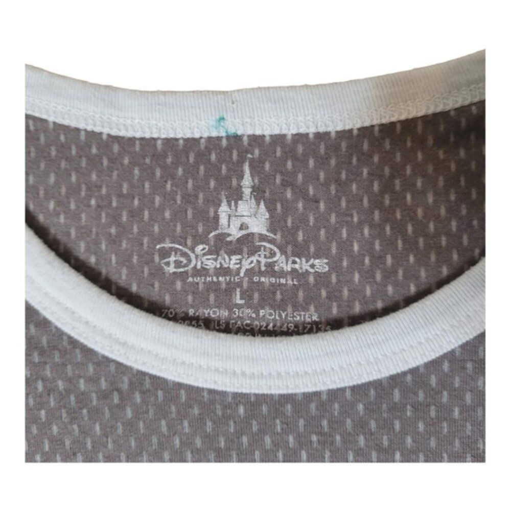 Disney Parks Juniors DUMBO Jersey Tee T Shirt Established 41 Gray White Large - Picture 5 of 14